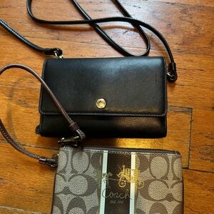 Coach Black and Brown Signature Crossbody Bag Set